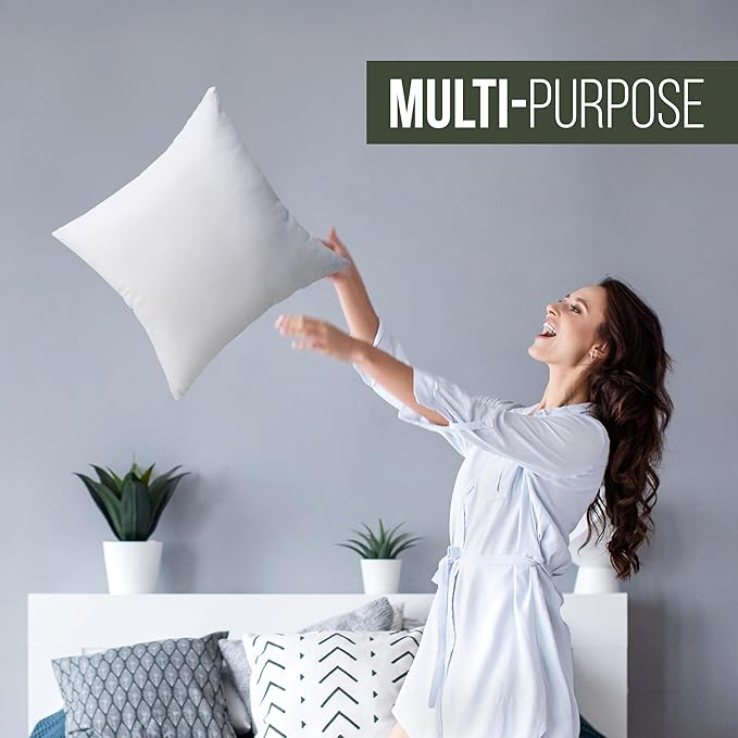Utopia Bedding Throw Pillows (Set of 1, White) – 22 x 22 Inches Down Alternative Pillows for Bed, Sofa, and Couch - Fluffy Decorative Stuffer Pillow for Indoors & Outdoors