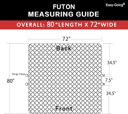 Easy-Going Futon Sofa Slipcover - Reversible Armless Couch Cover - Water Resistant - Pets & Kids (Ivory/Ivory)