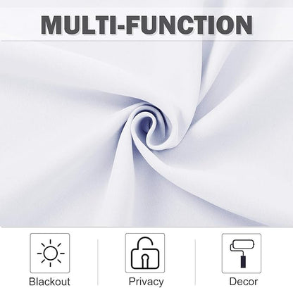 NICETOWN Small Window Curtain Panels - Pure White Elegant Home Decor Grommet Design Short Solid Curtain Kitchen Panels for Home Decor (White, 42W by 36L 1.2 Inches Header, 2 Pieces)