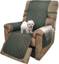 U-NICE HOME Recliner Chair Covers Reversible Quilted Water Repellent Pet Protectors with Elastic Straps (23''Recliner Small, Grey/Beige)