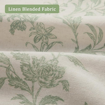 Floral Blackout Curtains Sage Green Printed Curtains Floral Blackout Curtains Farmhouse Boho Cottagecore Spring Curtains for Bedroom Modern Living Room