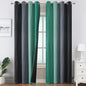 Estelar Textiler Black and Green Ombre Blackout Curtains 84 Inch Length 2 Panels Set for Living Room, Energy Saving Thermal Insulated Light Blocking Grommet Window Drapes for Bedroom,52Wx84L,2 Panels