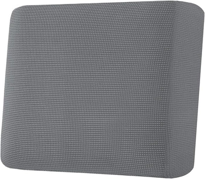 H.VERSAILTEX Super Stretch Individual Seat Cushion Covers Sofa Covers Couch Cushion Covers Slipcover Sets Thick Jacquard Textured Twill Fabric (1 Piece Chair Cushion Cover, Grey)