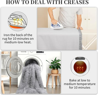 Faux Fur Rug, Grey Small Fluffy Rug for Sofa Chair Couch Cover 2x4 Feet, Gray Soft Fuzzy Shag Rug for Bedroom, Indoor Shaggy Plush Floor Carpets Luxury Home Decor for Bedside
