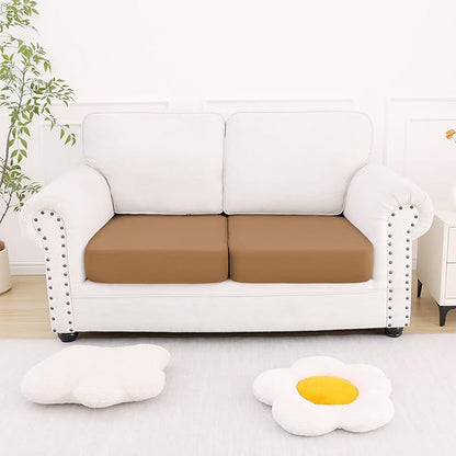 Smiry Printed Couch Cushion Covers, Stretch Soft Couch Covers for Sofa, Washable Non-Slip Sofa Slipcover Furniture Protector for Indoor and Outdoor (2 Pack, Camel)