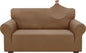ZNSAYOTX 1 Piece Jacquard Couch Covers for 2 Cushion Couch High Stretch Loveseat Slipcover for Pets Dogs Anti Slip Love Seat Sofa Slipcover Furniture Protector (Medium,New Pattern Light Coffee)