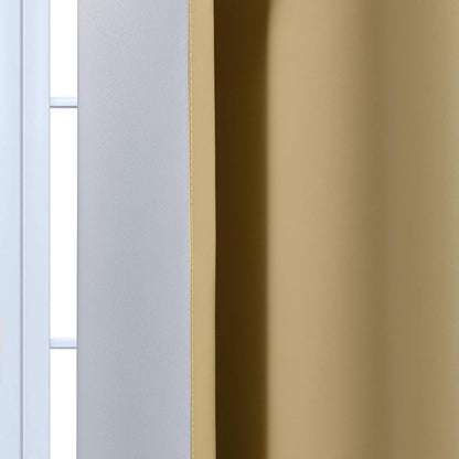 Yakamok Beige and Greyish White Ombre Curtains, Room Darkening Gradient Color Curtains for Bedroom, Light Blocking Thermal Insulated Window Drapes for Living Room(2 Panels, 52x84 Inch)