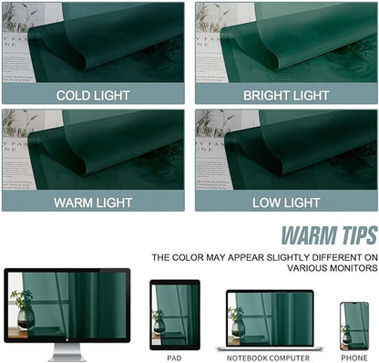 Green Sheer Curtains 90 Inches Long 2 Panels, Light Filtering Solid Sheer Curtains for Christmas, Lightweight Soft Airy Voile Sheer Drapes, Dual Rod Pocket, Hunter Green, 2x42Wx90L Inches