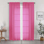 OWENIE Hot Pink Sheer Curtains for Bedroom Living Room 72 Inches Long 2 Panels Set, Modern Light Filtering Sheer Curtain Rod Pocket Clear Drapes for Window Sliding Door, Hot Pink, Each 42 x 72 Inch