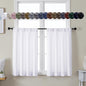 Simplebrand Ava Pure White Curtains 36 Inches Long 2 Panels, Light Filtering Half Window Rod Pocket Privacy Short Curtains, Thermal Insulated Curtain Tiers for Kitchen Bathroom Shades, W40 x L36 Inch