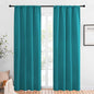 NICETOWN Peacock Blue Blackout Curtains Panels for Window, Thermal Insulated Rod Pocket Blackout Drapes/Draperies for Living Room (2 Panels, W42 x L84 inches)