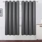 LEMOMO Grey Blackout Curtains/52 x 72 Inch/Set of 2 Panels Thermal Insulated Room Darkening Curtains for Bedroom