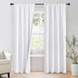 NICETOWN Bedroom 100% Blackout Curtains, 2 Panels, 34 by 84, Snow White, Window Treatment Rod Pocket Curtains/Drapes for Bedroom