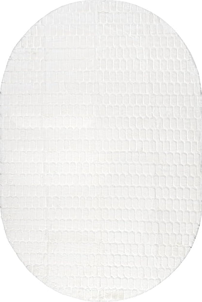 Nuloom Nia White/Ivory, 5' x 7'6" Oval, Cozy Shag, Fluffy and Soft, High Traffic, Stain Resistant, Easy Clean, Durable Machine Washable Area Rug for Bedroom, Living Room, Dining, Den, Foyer, Entryway