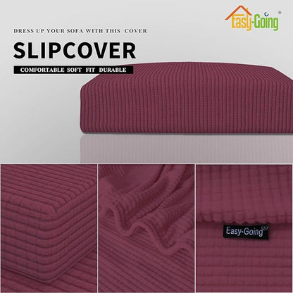 Easy-Going Stretch Cushion Cover Sofa Cushion Furniture Protector Sofa Seat Sofa slipcover Sofa Cover Soft Flexibility with Elastic Bottom(Oversized Sofa Cushion,ASH Rose)