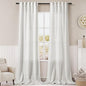 Off White Semi Sheer Linen Curtains 90 inch Length for Living Room Back Tab Rod Pocket Modern Farmhouse Coastal Decor White Cotton Textured Gauze Curtains 90 inches Long for Dining Room Office