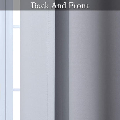 SimpleHome Ombre Room Darkening Curtains for Bedroom, Gradient Black to Grey White Light Blocking Thermal Insulated Grommet Window Curtain/Drapes for Living Room,2 Panels, 42x72 inches Length