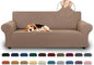 KEKUOU Stretch Sofa Cover Slipcover ，Couch Covers for 3 Cushion Couch Sofa pet Friendly (78"-94") Furniture Protector Sofa with Elastic Bottom for Kids,Dog, Jacquard Small Checked(Large,Camel)