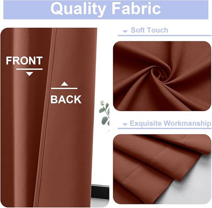 Simplebrand Ava Terracotta Blackout Curtains for Bedroom, 72 Inch Length, 2 Panels, Privacy Thermal Insulated, Rod Pocket, Window Curtains for Patio, French Door, W40 x L72 Inch