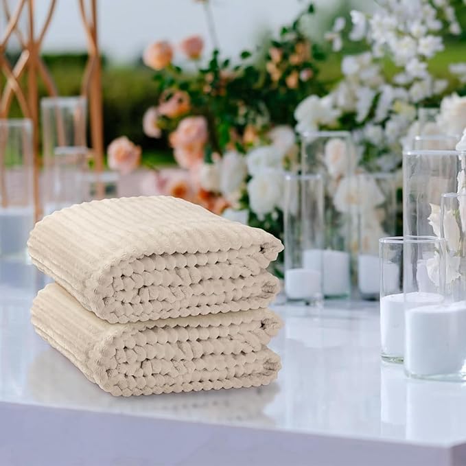 Buryeah 48 Pcs Flannel Throw Blanket Bulk 50 x 60 in Sleepover Blanket Outdoor Wedding Throw Lightweight, Oeko-tex Standard 100 Certified for Sofa Homeless Gifts (Khaki)