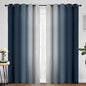 Yakamok Room Darkening Ombre Curtains 84 Inch Length, Navy Blue and Greyish White Thermal Insulated Gradient Color Curtains,Light Blocking Grommet Window Drapes for Bedroom,70 Inch Width,2 Panels