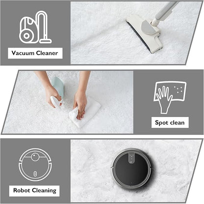 yulidayang White Fluffy Round Area Rugs for Bedroom,3'X3'Shag Circle Area Rugs for Girls Room,Non Slip Fuzzy Plush Rug for Kids Room Living Room and Dorm Home Decor Rug