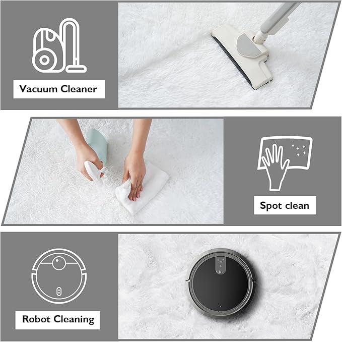 2x3 Fluffy Area Rugs for Bedroom Living Room,Small Soft Shag Fuzzy Rug Non-Shedding Indoor Plush Carpet for Kids Bedroom Nursery Dorm Home Decor,White