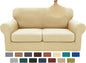 XINEAGE 2026 New 3 Pieces Couch Covers for 2 Cushion Sofa Super Stretch Loveseat Slipcover Pet Dog Universal Slip Cover Anti Slip Love Seat Furniture Protector (Beige, 55"-69")
