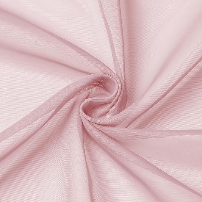 Blush Sheer Curtains for Bedroom Living Room 96 Inches Long 2 Panels, Modern Airy Soft Lightweight Rod Pocket Light Filtering Sheer Curtains Drapes, Blush, Each 59" Wx96 L Inch