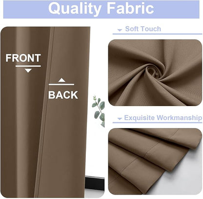 Simplebrand Brown Blackout Curtains for Bedroom 96 Inches Long 2 Panels, Solid Thermal Insulated, Energy Saving Living Room Window Treatment Curtains Blackout Drapes, W50 x L96 Inch, Brown
