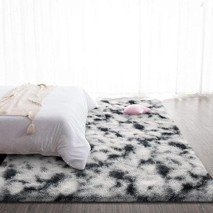TWINNIS Super Soft Shaggy Rugs Fluffy Carpets, 5x8 Feet, Indoor Modern Plush Area Rugs for Living Room Bedroom Kids Room Nursery Home Decor, Upgrade Anti-Skid Rectangular Fuzzy Rug, Black and White