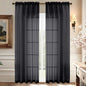 Aiyufeng Black Sheer Curtains 90 Inches Long, Light Filtering Rod Pocket Solid Color Window Sheer Curtain Panels, Elegant Curtains & Drapes for Living Room, Bedroom 2 Panels (Black, 59" W x 90" L)