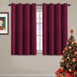 H.VERSAILTEX Blackout Curtains for Christmas Small Window Kitchen Blackout Curtains 45 inch Length Energy Saving Solid Grommet Blackout Drape, One Panel, Burgundy Red, 52" W x 45" L