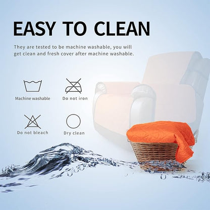 Easy-Going Oversized Recliner Chair Slipcover Reversible Sofa Cover Water Resistant Couch Cover Furniture Protector with Elastic Straps for Pets Dog (Oversized Recliner, Orange/Black)