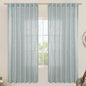 LAMIT Linen Blended Curtains for Bedroom, Faux Linen Textured Light Filtering Drapes Back Tab and Rod Pocket Boho Burlap Panels for Farmhouse/Living Room, 2 Panels, 52 x 72 Inch, Greyish Blue