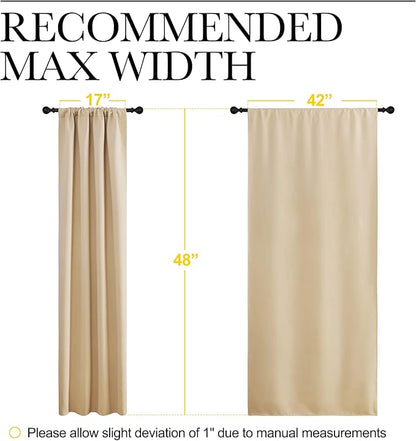 NICETOWN Blackout Room Darkening Curtains - Home Decoration Light & Noise Reducing Thermal Insulated Window Draperies with Rod Pocket Top (Biscotti Beige, Set of 2, 42 inches Wide x 48 inches Long)
