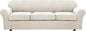H.VERSAILTEX 4 Piece Stretch Sofa Covers for 3 Cushion Couch Covers for Living Room Furniture Slipcovers (Base Cover Plus 3 Seat Cushion Covers) Upgraded Thicker Jacquard Fabric (XL Sofa, Ivory)