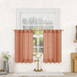 LAMIT Semi Sheer Linen Curtains 36 Inch Length 2 Panels, Light Filtering Panels Back Tab and Rod Pocket Neutral Drapes for Bathroom/Kitchen/Loft Room, Terracotta, 25 x 36 Inch