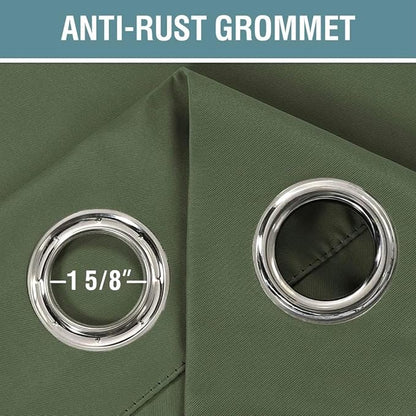 H.VERSAILTEX Blackout Curtain for Living Room Thermal Insulated Window Treatment Curtain Extra Long 96 inch Length Energy Saving Solid Grommet Top Blackout Drape, One Panel, Bronze Green, 52"W x 96"L