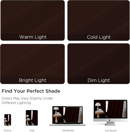 CUCRAF Chocolate Blackout Curtains Customize, Rod Pocket Room Darkening Curtain for Bedroom Living Room, Thermal Insulated Window Drapes 1 Panel (Custom Size, Color)