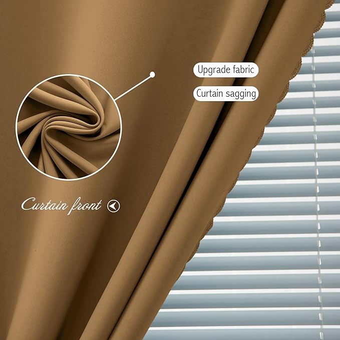 Self Adhesive Curtains, Stick Curtain Blackout Shades Window Cover Curtains for Living Room No Drilling, 59" W X 59" L, Brown, 1 Panel