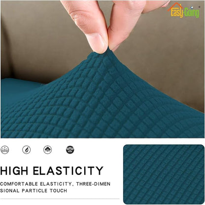 Easy-Going Stretch Cushion Cover Sofa Cushion Furniture Protector Seat Sofa slipcover Cover Soft Flexibility with Elastic Bottom(Oversized Sofa Cushion, Peacock Blue)