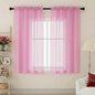 Sheer Pink Curtains for Bedroom Living Room 63 Inch Length 2 Panels, Airy Soft Light Filtering Sheer Dining Room Curtains, Modern Rod Pocket Drapes, Pink, Each 42" Wx63 L Inches