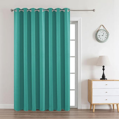Joydeco Peacock Blue Custom Solid Single Blackout Curtain for Bedroom and Living Room, Grommet Thermal Insulated Room Darkening Curtain 1 Panel (Custom Size,Peacock Blue)