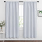 RYB HOME Curtains for Bedroom Living Room 72 inches Long, Thermal Insulated Privacy Rod Pocket Drapes for Nursery Office Home Theater, Width 42 by Length 72, Greyish White, 2 Panels
