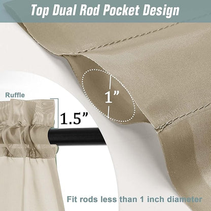 Taupe Sheer Curtains for Window 72 inches Long 2 Panels Set, Soft Airy Modern Light Filtering Sheer Curtains for Living Room Bedroom, Dual Rod Pocket Solid Window Drapes, 2x42Wx72L inches