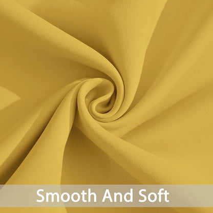 Yakamok Wide Thermal Blackout Patio Door Curtain Panel, Mustard Yellow Grommet Sliding Door Insulated Curtains, Extra Wide Curtains for Sliding Glass Door, Mustard Yellow, W52 x L84, 1 Panel
