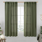 LAMIT Linen Curtains 60 Inch Length 2 Panels, Light Filtering Panels Back Tab and Rod Pocket Neutral Drapes for Bedroom/Window/Living Room, Olive Green, 34 x 60 Inch