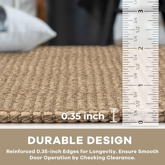 KOZYFLY Boho Runners for Hallways 2.6x10 ft Washable Kitchen Runner Non Slip Rubber Backed Hallway Rugs Cotton Entryway Runner Rug Floor Carpet for Indoor Hall, Backdoor, Kitchen, Tan/Orange/Brown
