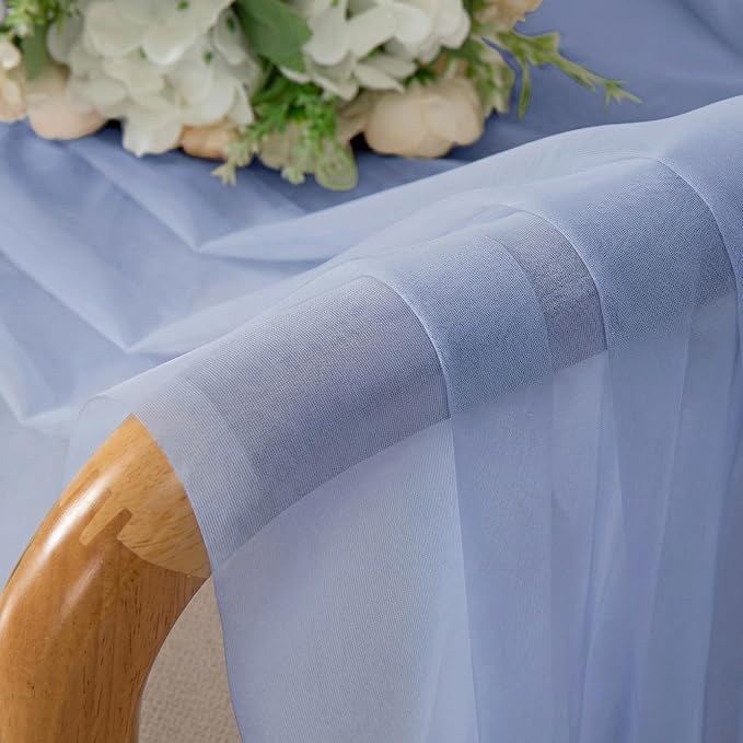 Simplebrand Denim Short Sheer Curtains 45 Inch Length for Small Windows, Rod Pocket 2 Panels Set Solid Voile Drapes Window Sheer Curtains for Bedroom Bathroom Kids Room Kitchen, 42x45 Inch, Denim